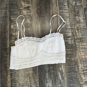 NWOT FREE PEOPLE White Lace Cropped Tank Top or Bralette